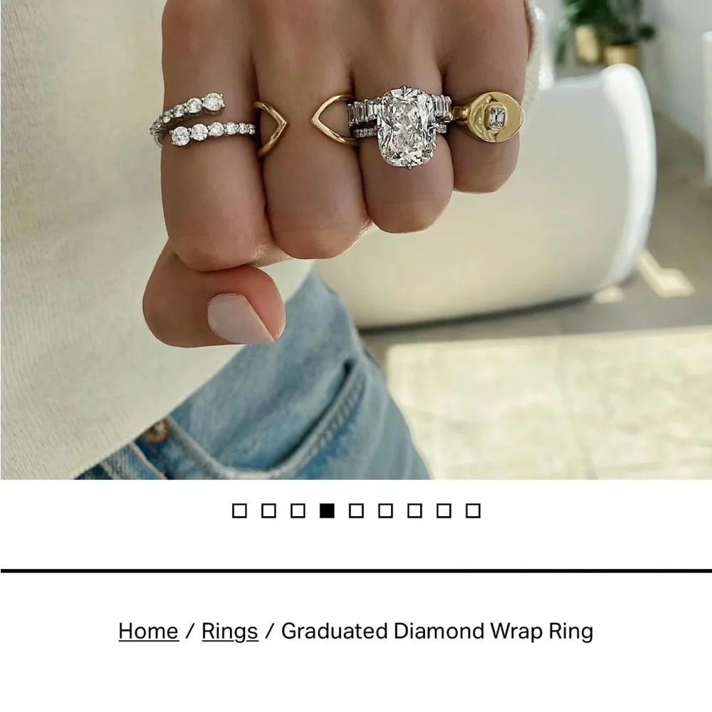 Graduate Diamond Wrap Ring - Picture 3 of 8